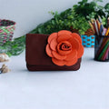 Luxurious Flower Purse - Bag Shoulder Clutch Leatherette Coffee Clutch Casual