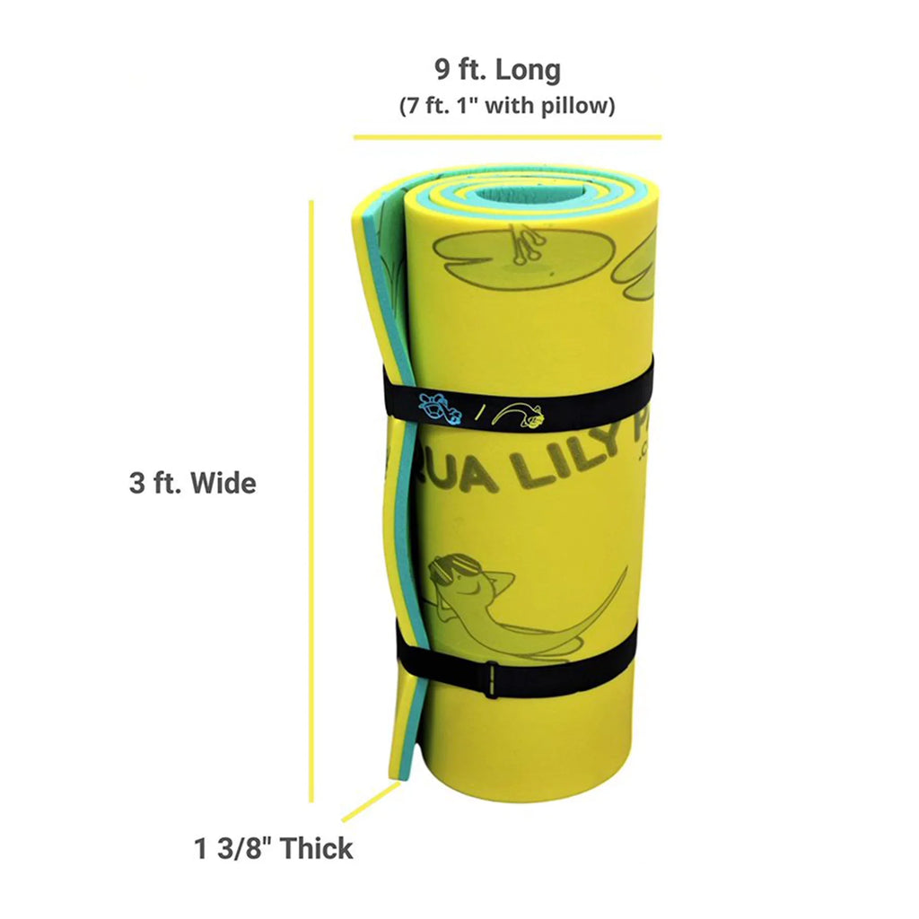 Mat, Foam Tadpole Aqua Green/Yellow Double Lily Adult Lounger Pad Floating