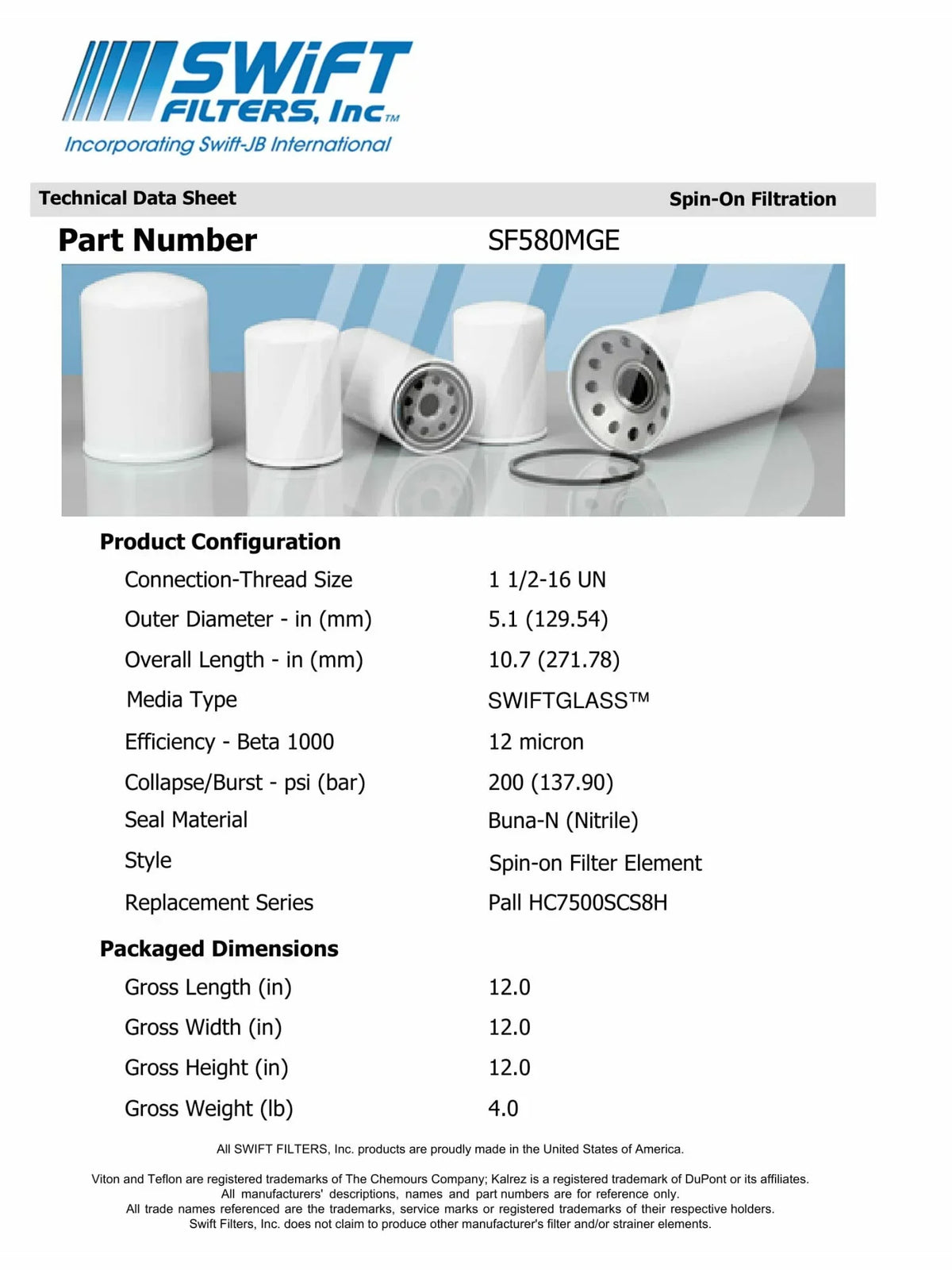 Microglass Micron FLEETGUARD Element Interchange for Direct Construction Filter 12 HF6780in-On