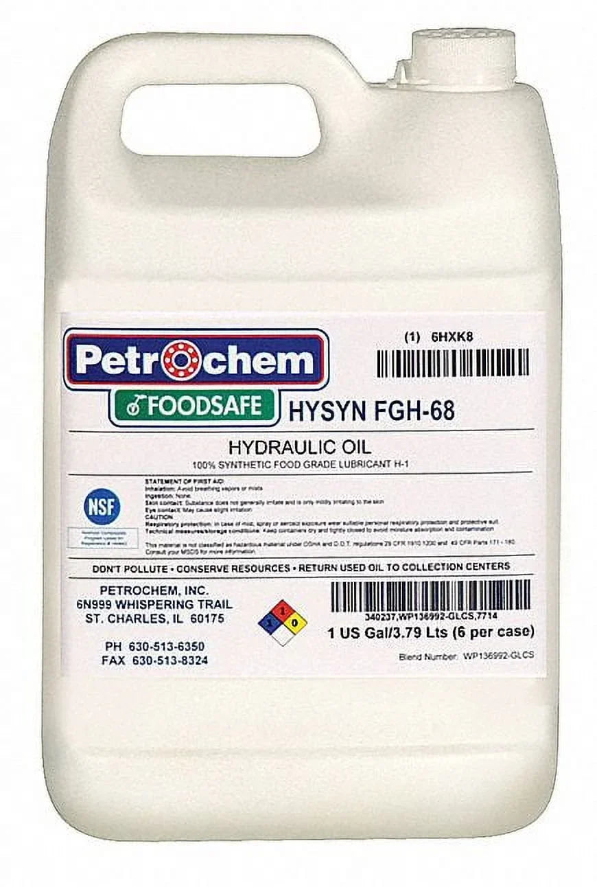 FGH-68-001 Petrochem Hydraulic Syn HYSN Grade,1gal,ISO 68 Oil,Food