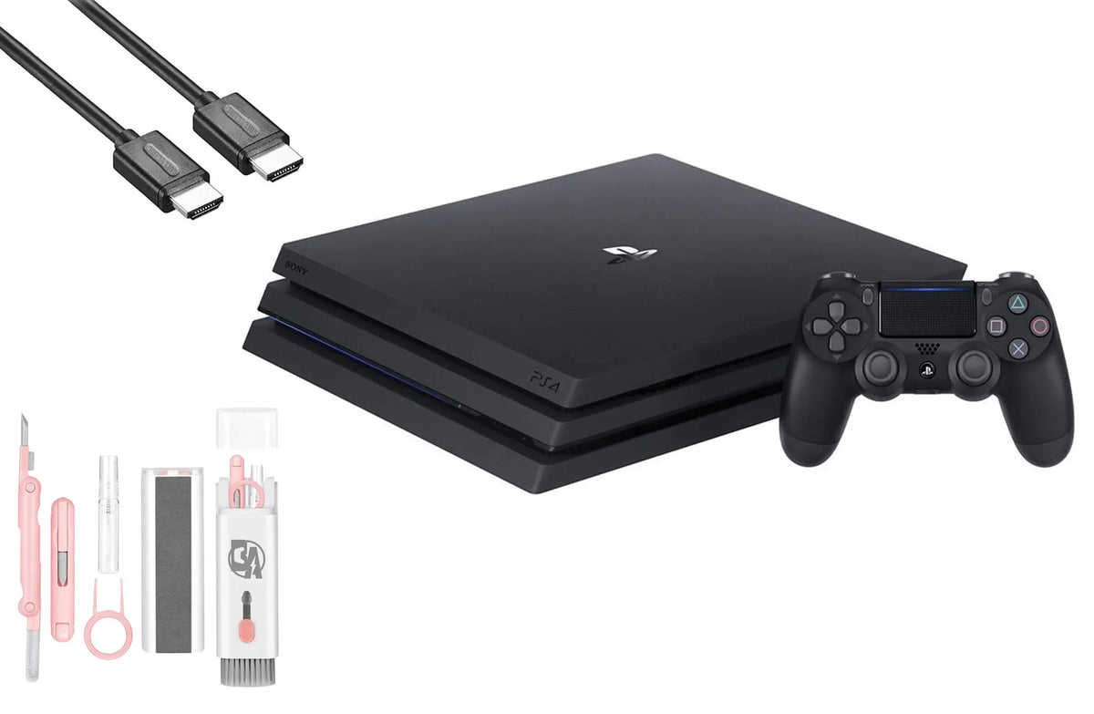Like Bundle Cable Black Pre-Owned Cleaning BOLT Gaming (Refurbished: 1TB 4 New) Pro Kit Console With Sony AXTION PlayStation HDMI