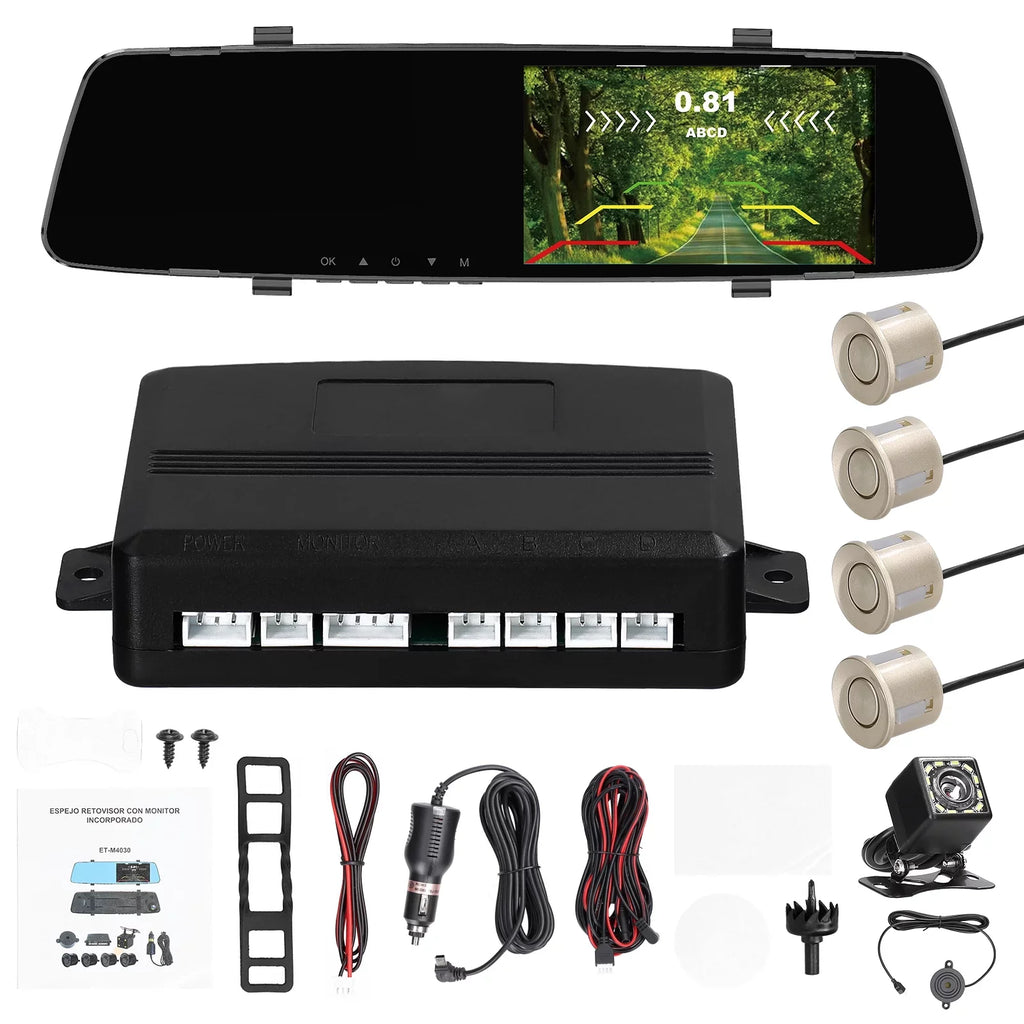 Dual Radars Camera Dash Cam Reco Radars Inch 4.3 Nebublu Rear Camera,1080P 4 Rear Dash Reverse Reverse Dual Dual Screen Radars DVR 4.3 4.3 Rear Dash Rear Inch Support Inch Camera Camera Screen