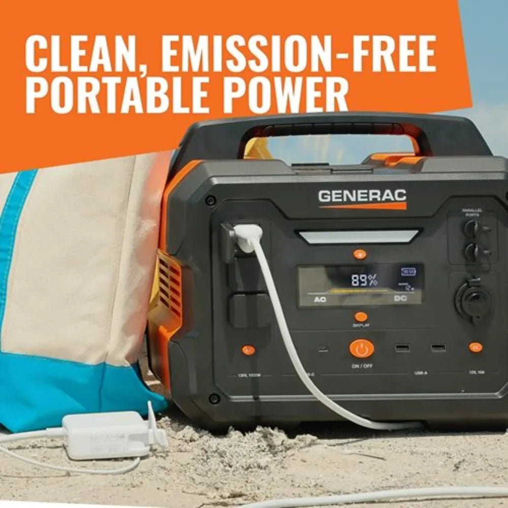 Panel Generator Powered Portable Charging 1600/3200 Compatible Watts Solar 1086Wh 8025 Generac - Battery Power Station