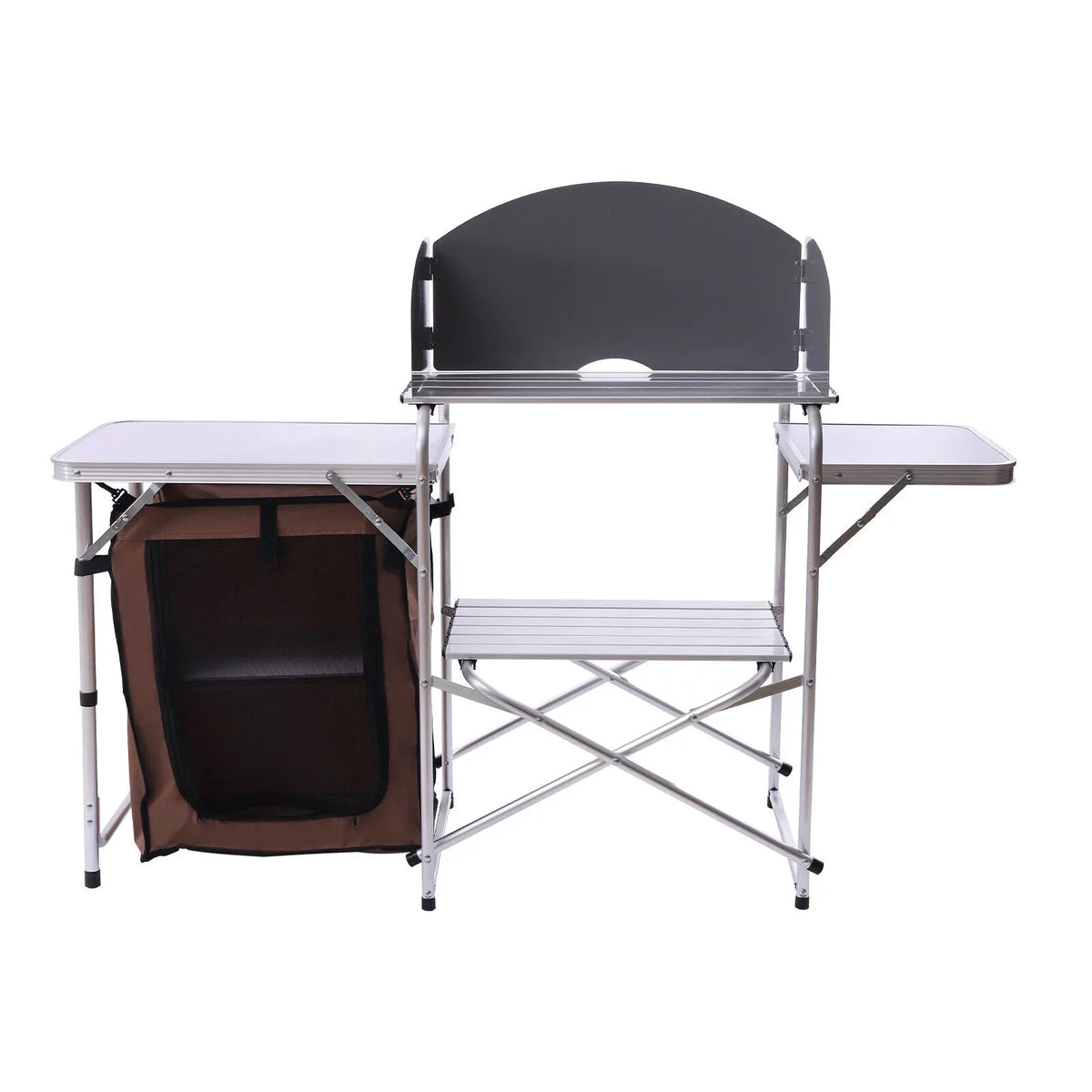 Rack+Brown Table Portable Barbecue Folding Fabric Camping Station Cover