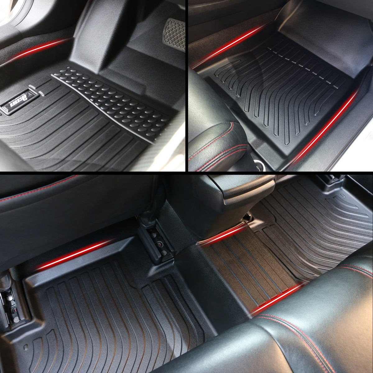 Mats Liners Trunk Floor All Mat + 3D Trunk 4PC Ikon 2023-2024 Accessories U11 TPE Set Tray Floor Compatible Black Rear Motorsports Waterproof with Mats Anti-Slip Interior BMW X1 Full Car Weather Cargo