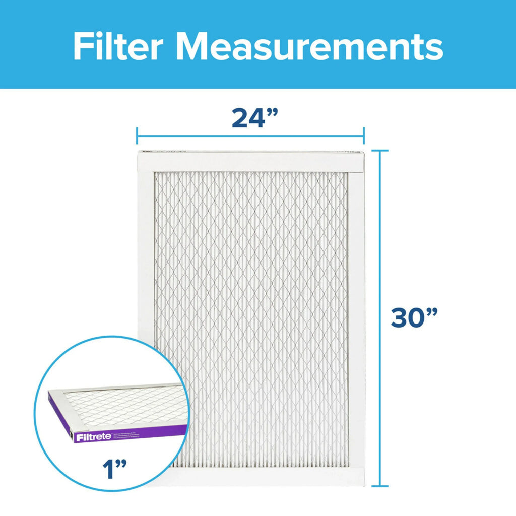 Filter, Advanced Filtrete Reduction, MPR Air Allergen 24x30x1 1500 MERV 4 Filters 12,