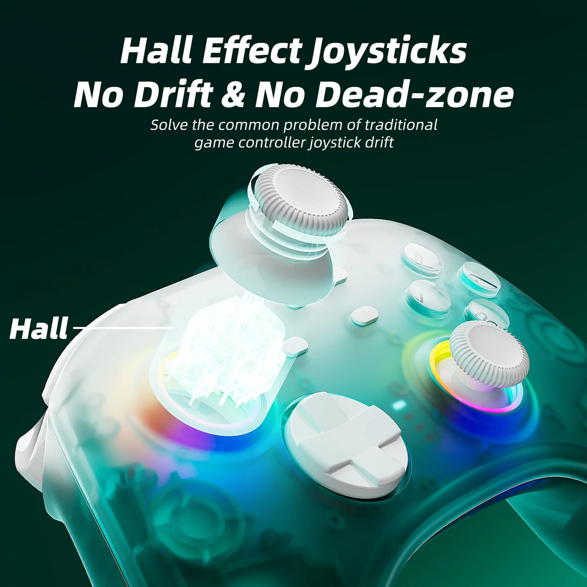Controller with Switch/PC/IOS/Android/Steam Joysticks Mario Triggers 2 Nintendo Effect Pro Switch Upgraded and Green Disc Hall Game Super & Maker for