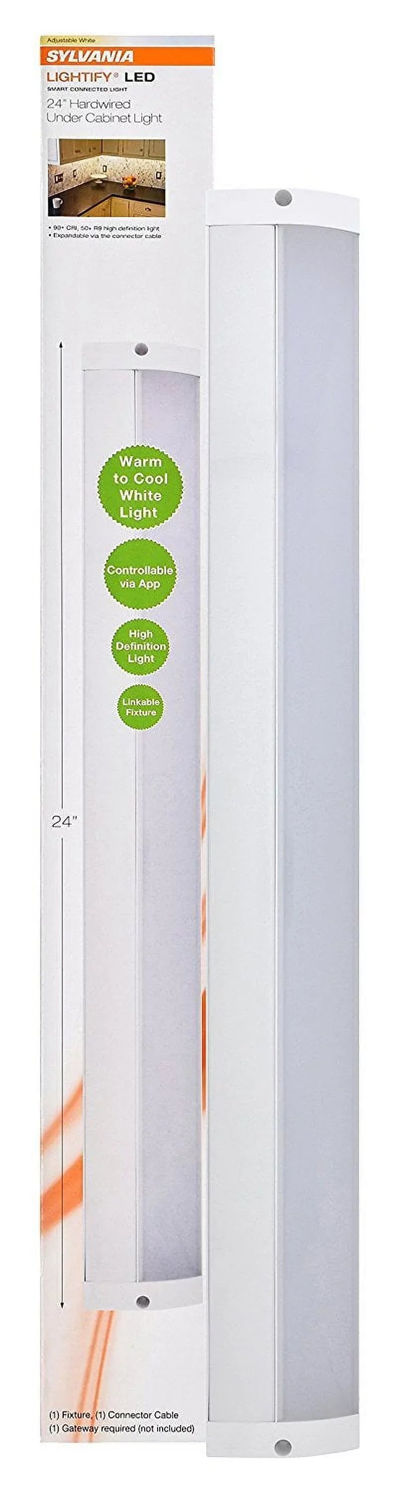 Amazon SmartThings, the Works Assistant Adjustable Alexa Plus, LIGHTIFY and Light, Google Needed SYLVANIA with White Amazon Wink, Cabinet Echo and Under Convertible Hub ZigBee for 24"