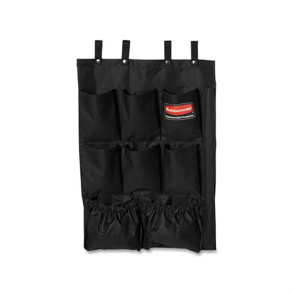 28, 19.75 Black x 1.5 Fabric 9-Pocket Cart x Organizer