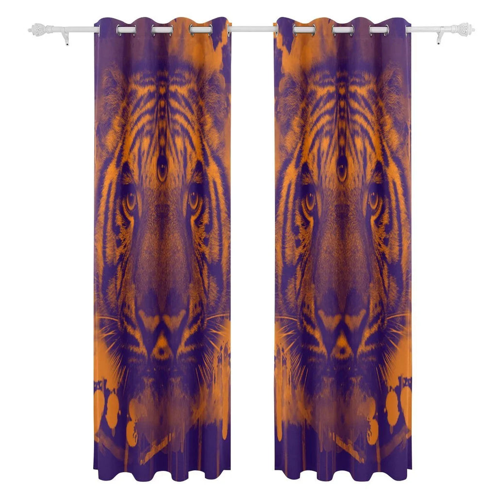 Panel Tiger Living for Blackout Curtains Trippy Room,2 POPCreation Inches) Darkening Blind Bedroom Curtain (52Wx84L Thermal Curtain Window