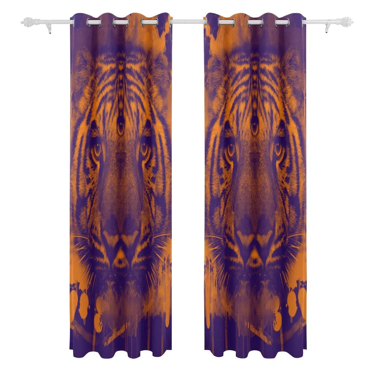 Panel Tiger Living for Blackout Curtains Trippy Room,2 POPCreation Inches) Darkening Blind Bedroom Curtain (52Wx84L Thermal Curtain Window