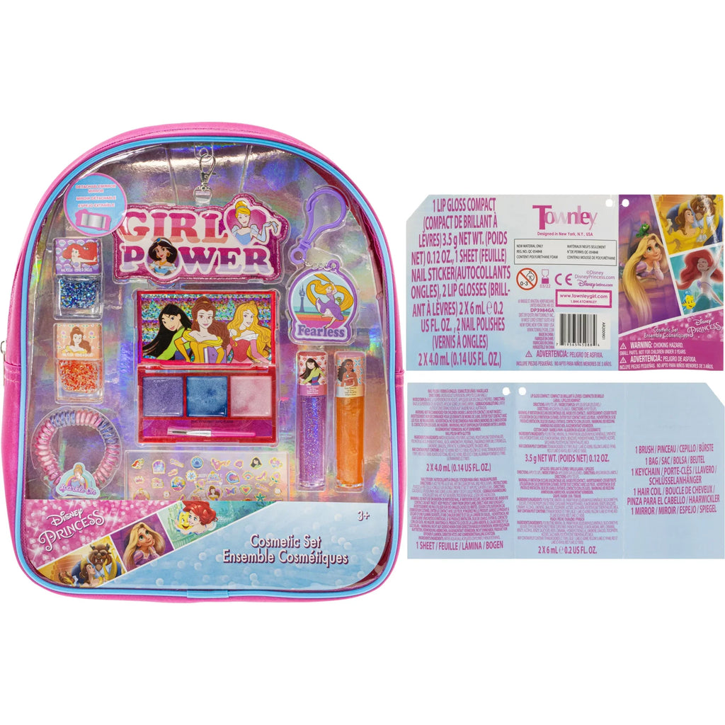 Ages - 3+ Beauty Makeup Disney for Set Girl Girls, Princess Townley Backpack Cosmetic