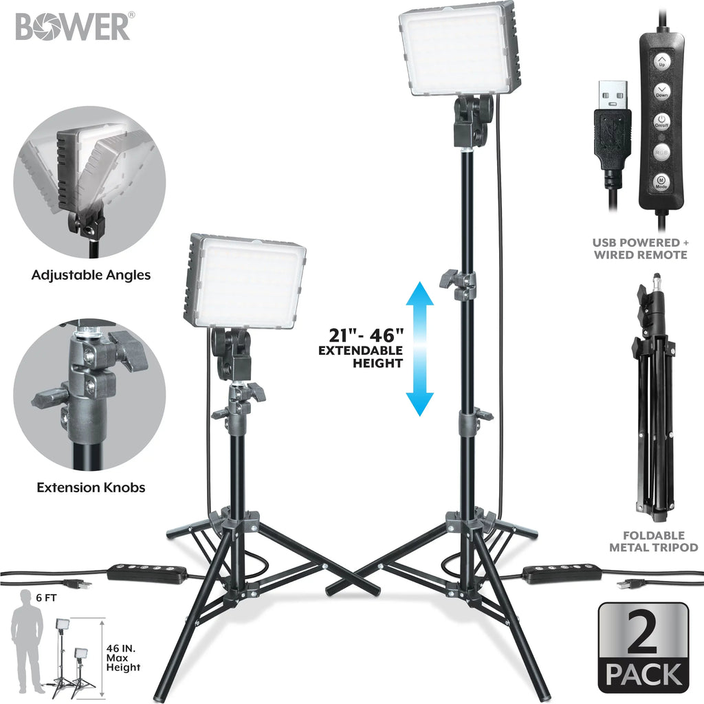 2-Pack Kit: Special Bower LED RGB, Brilliant White & Effects Creation for Content