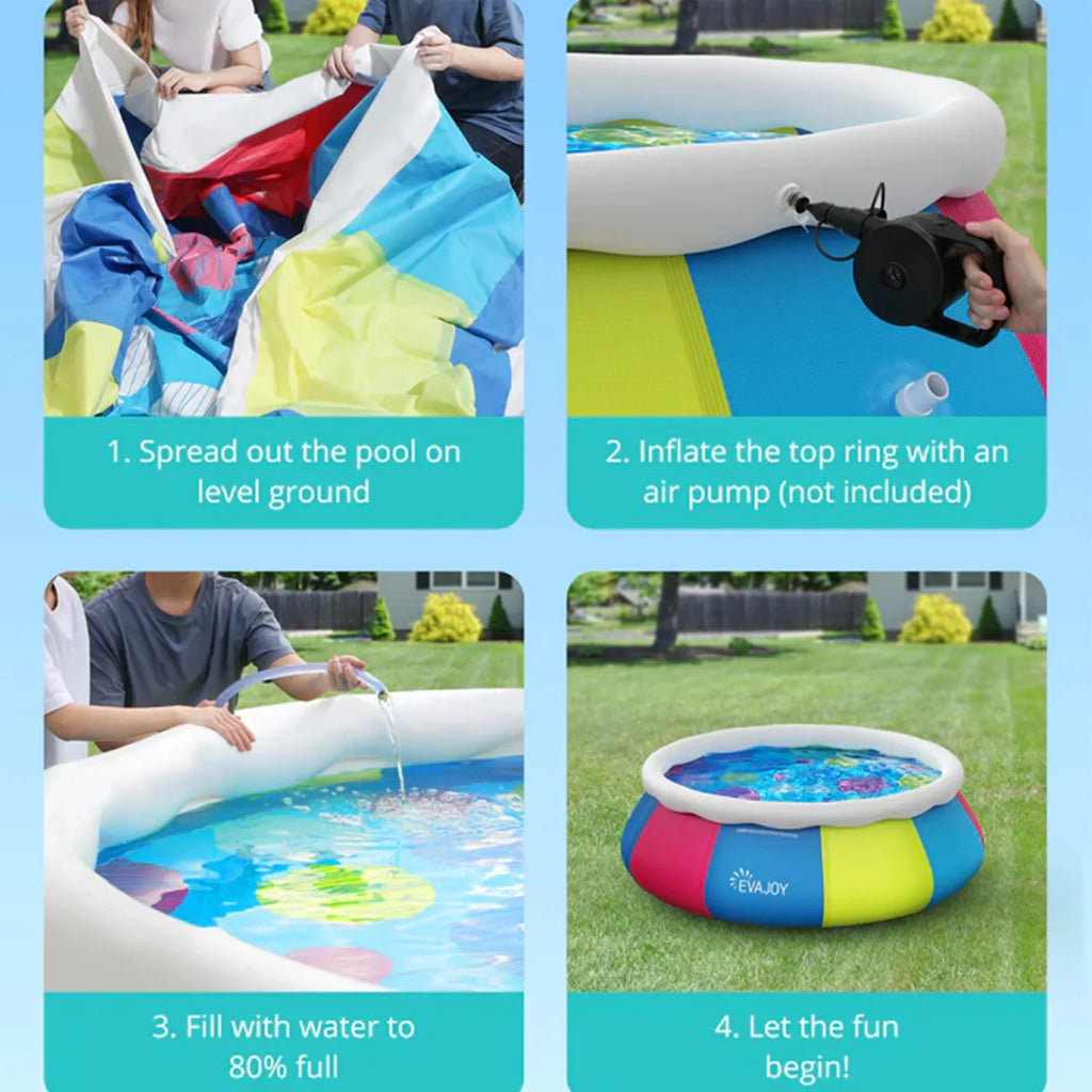 x x Lounge Family ,120" Inolait Inflatable Pool material 72" abrasion resistant Pools 22" Thicker Full-Sized