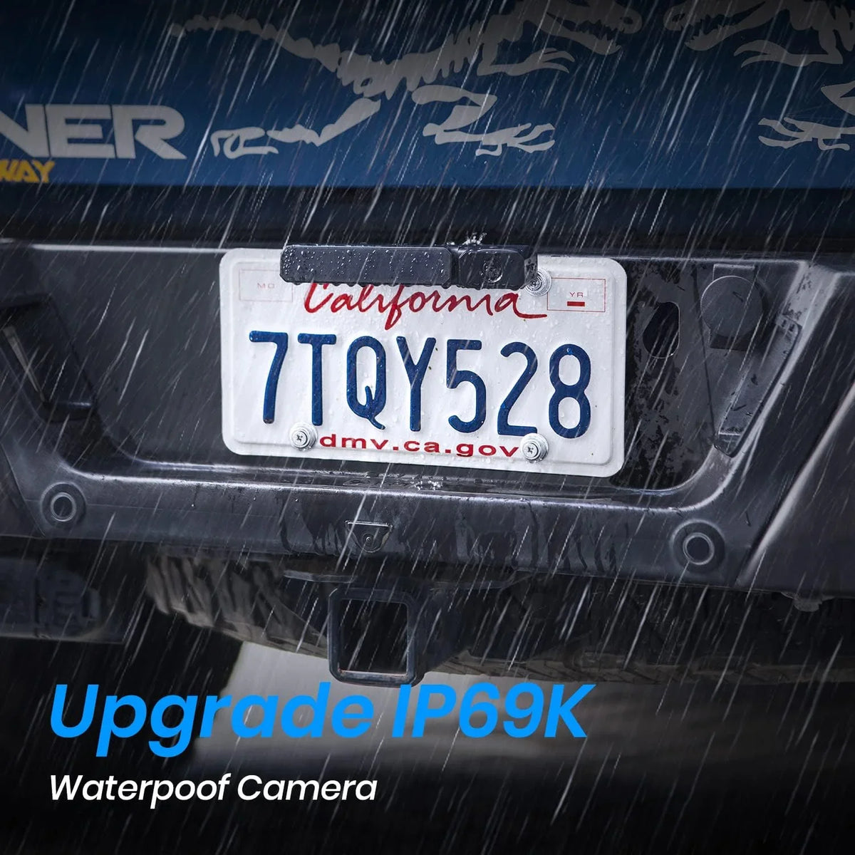 Reverse IP68 Plate Solar Vehicles Camera Camera for AUTO-VOX Camera License Wireless Waterproof Backup Trailer/SUV