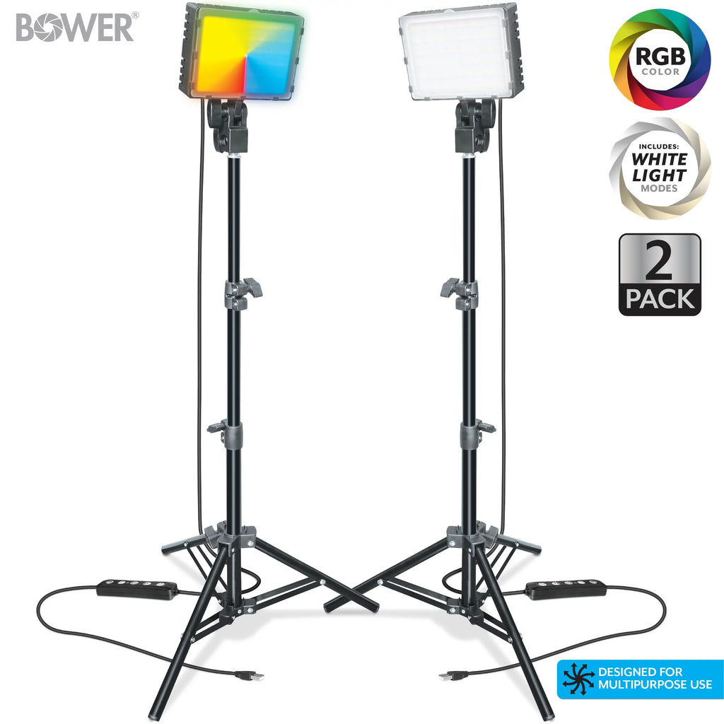 2-Pack Kit: Special Bower LED RGB, Brilliant White & Effects Creation for Content