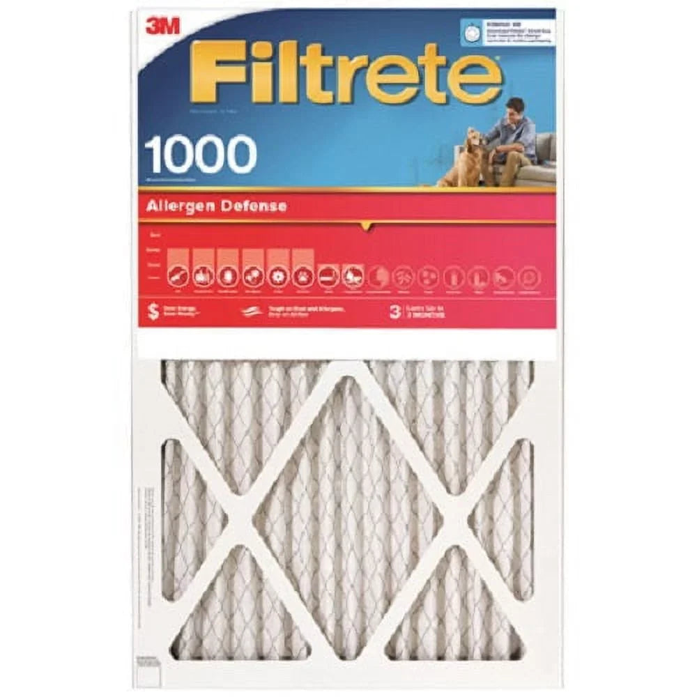 3 9819-4 x Month MPR 20" Pleated x - 3M 4 Disposable 1000 Red Air Filtrete of 1" Quantity 12" Filter