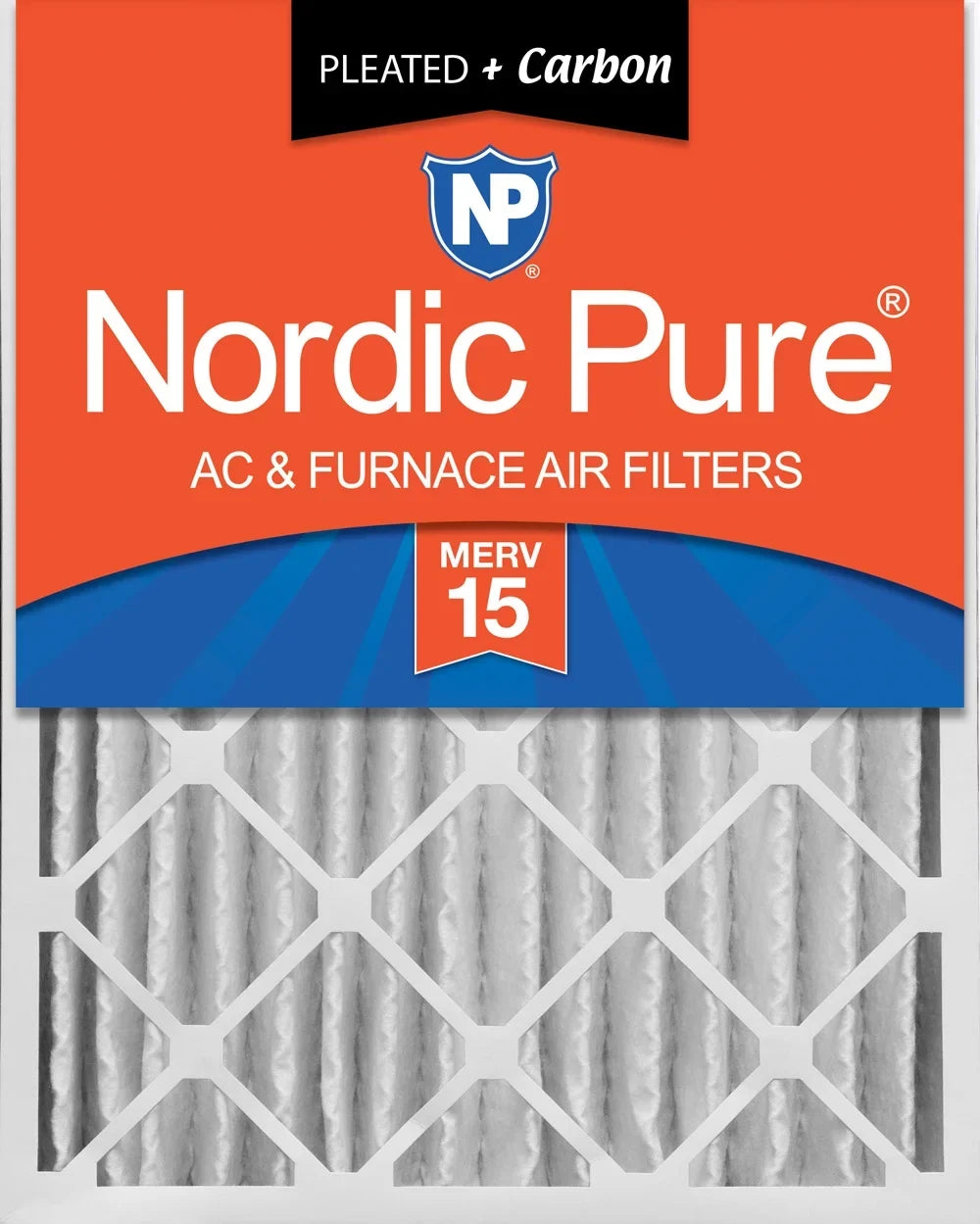 20x24x4 Nordic 15 Pack Air Filters Pure 5/8) (3 MERV Pleated Plus Carbon 1