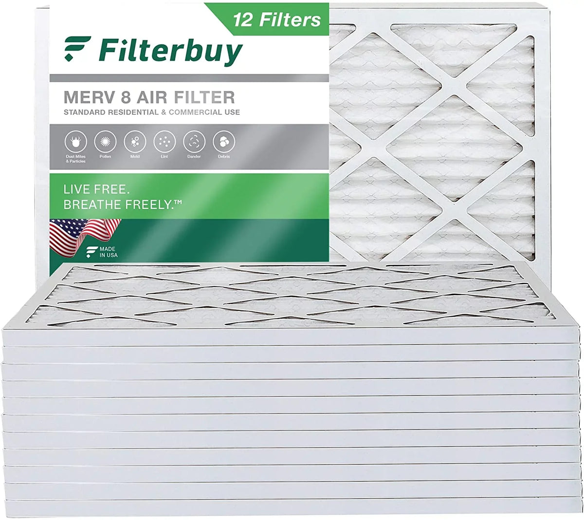 AC HVAC Pleated (12-Pack) MERV Furnace Filters 20x23x1 8 Filterbuy Air