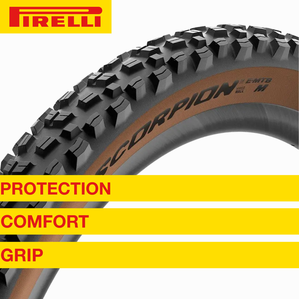 Terrain, Tire, Trail Mountain for Mixed Bike and E-MTB Versatile Ready Enduro 2.6 Tire SmarTUBE M Scorpion E-Mountain 23/32-622 Clincher 27.5 Bicycle Pirelli Use, MTB, x + Tubeless TLR E-Bike