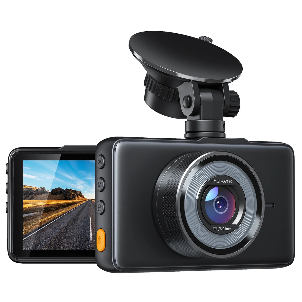 Camera Cam FHD Dash 170° C450 3" Angle Black Wide Car APEMAN Screen, Parking 1080P Monitor,