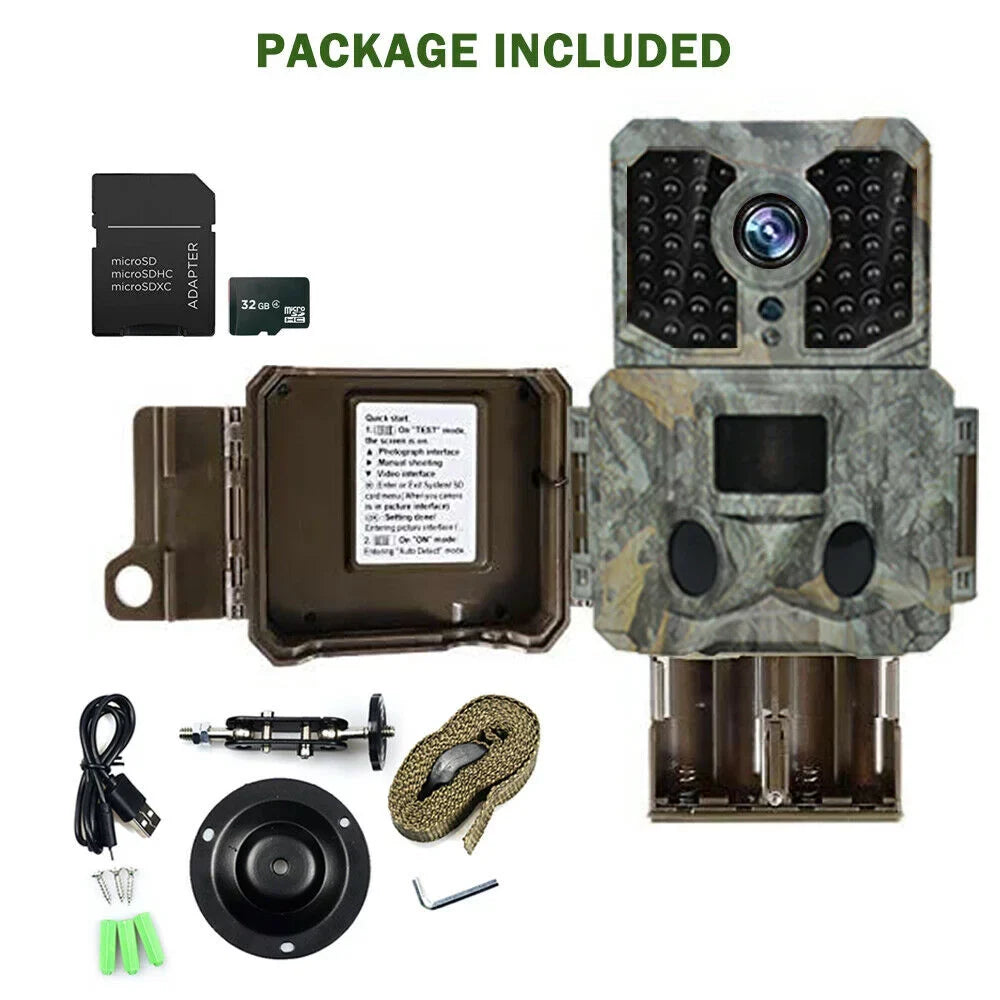Night Trail Camera 32G Hunting Game Waterproof 1080P Camera Wildlife IClover 24MP Vision