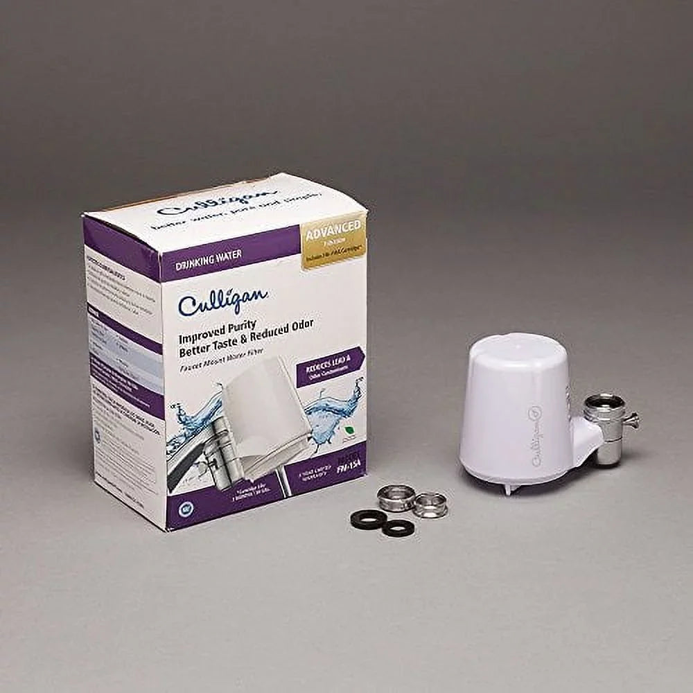 White Culligan with Finish Water FM-15A Advanced Faucet Mount Filter Filtration,