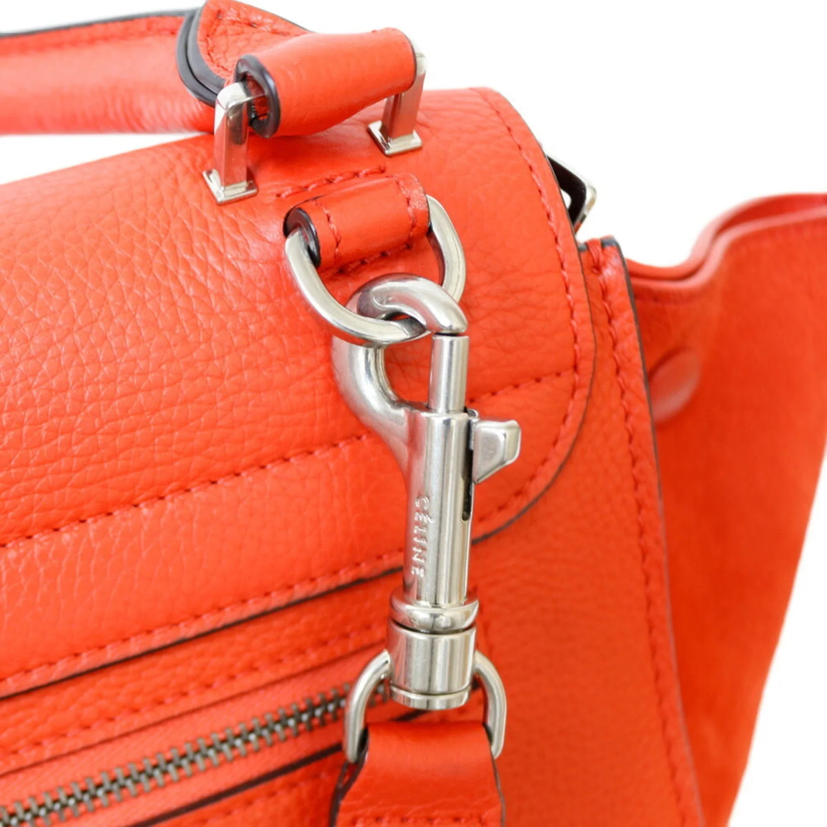 Handbag Pre-Owned (Fair) Leather Trapeze Orange Celine Women's CELINE