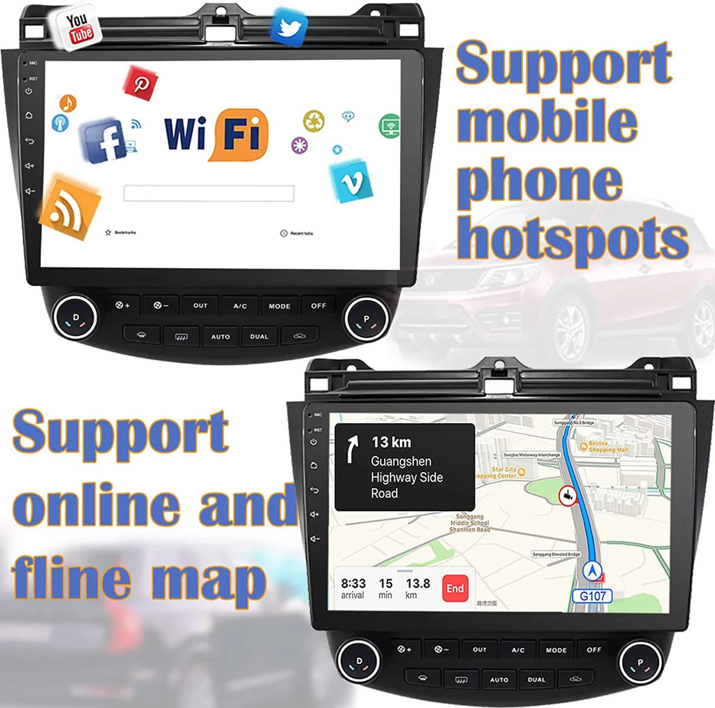 2005 Stereo Auto Accord for 2003 Car Featuring 7th Inch Binize 2004 Honda 2006 CarPlay&Android Android10 10 2007