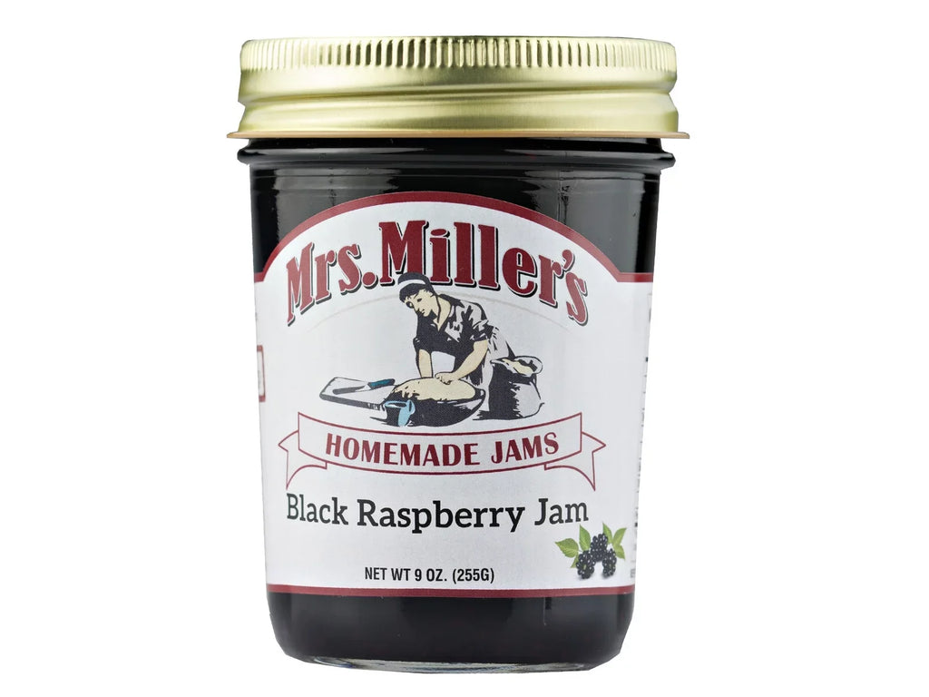 oz. Raspberry Jam, Jars Homemade Black 9 2-Pack Mrs. Miller's