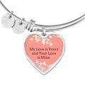 Yours Stainless Heart Steel or is Love Pink Gold My Bangle 18-22" 18k