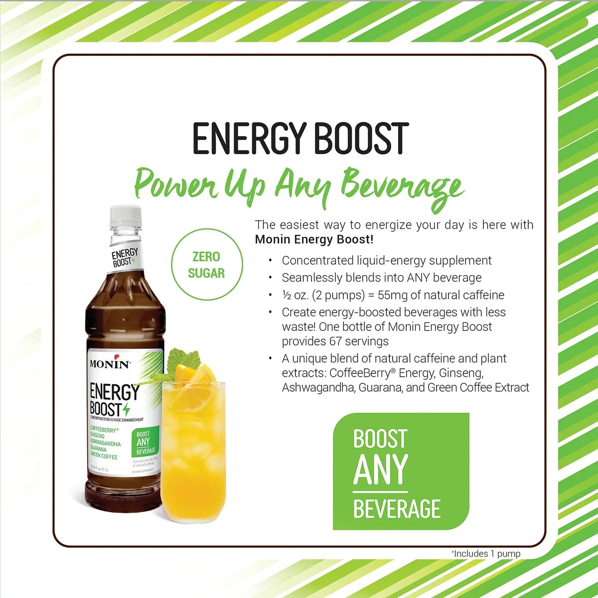 Soda, Natural Energy Great - More, For Added & Zero Label Coffee, Monin Low-Calorie, Liter Tea Subtle Caffeine, Liquid Supplement, Clean Pump) (1 + Flavor, Sugar, Boost, Energy Contains Gluten-Free,