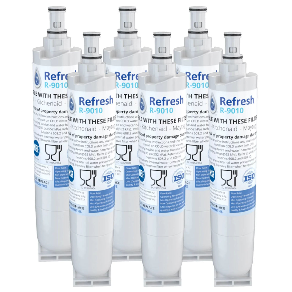 / Filter Replacement Water R-9010 (6-Pack) Refresh 4396508 Filter Whirlpool for -by