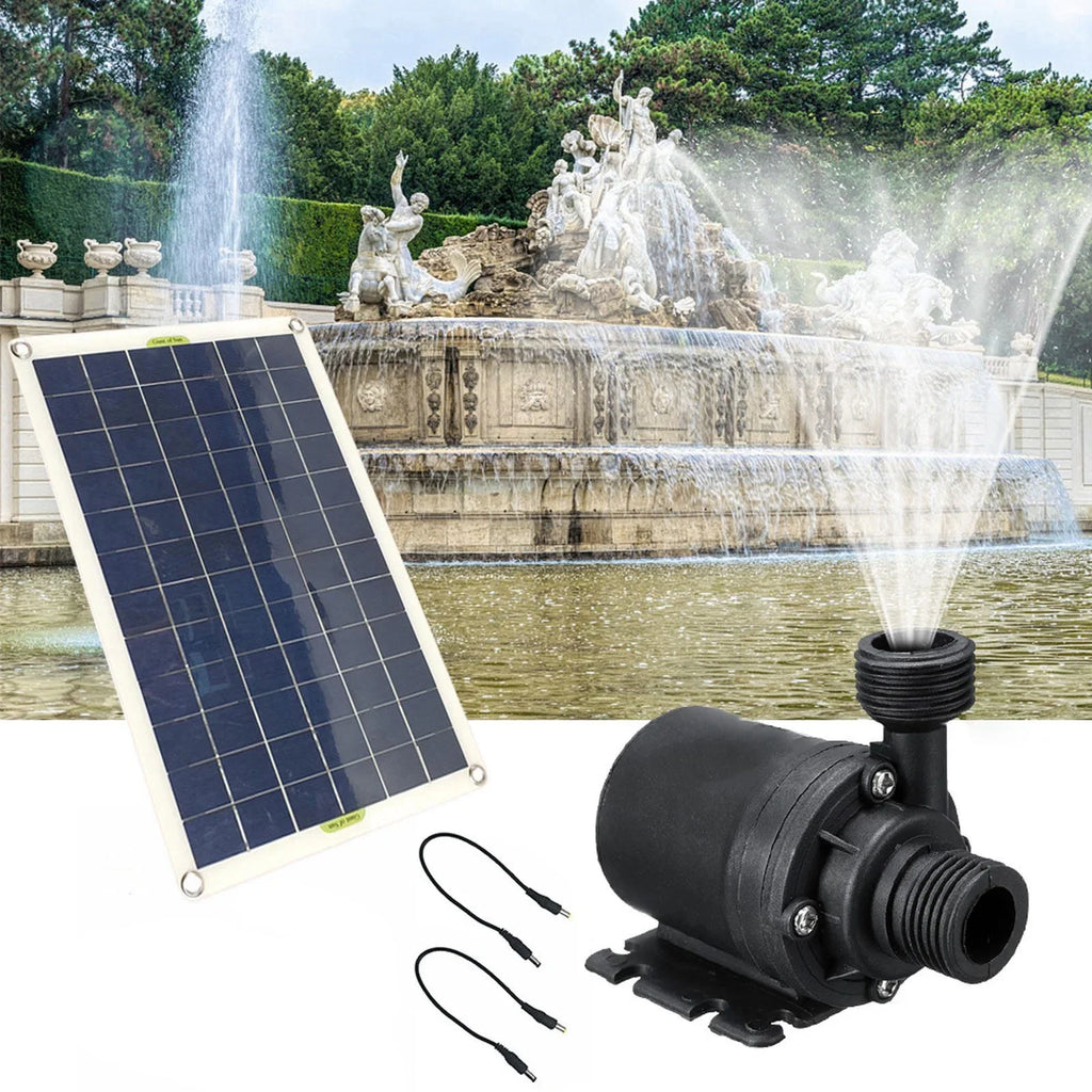 Bird Noise Submersible Fish Kit Garden Pump Pond Solar Buumin Powered 20W Fountain Panel Low for 12V Bath Hydroponic Water