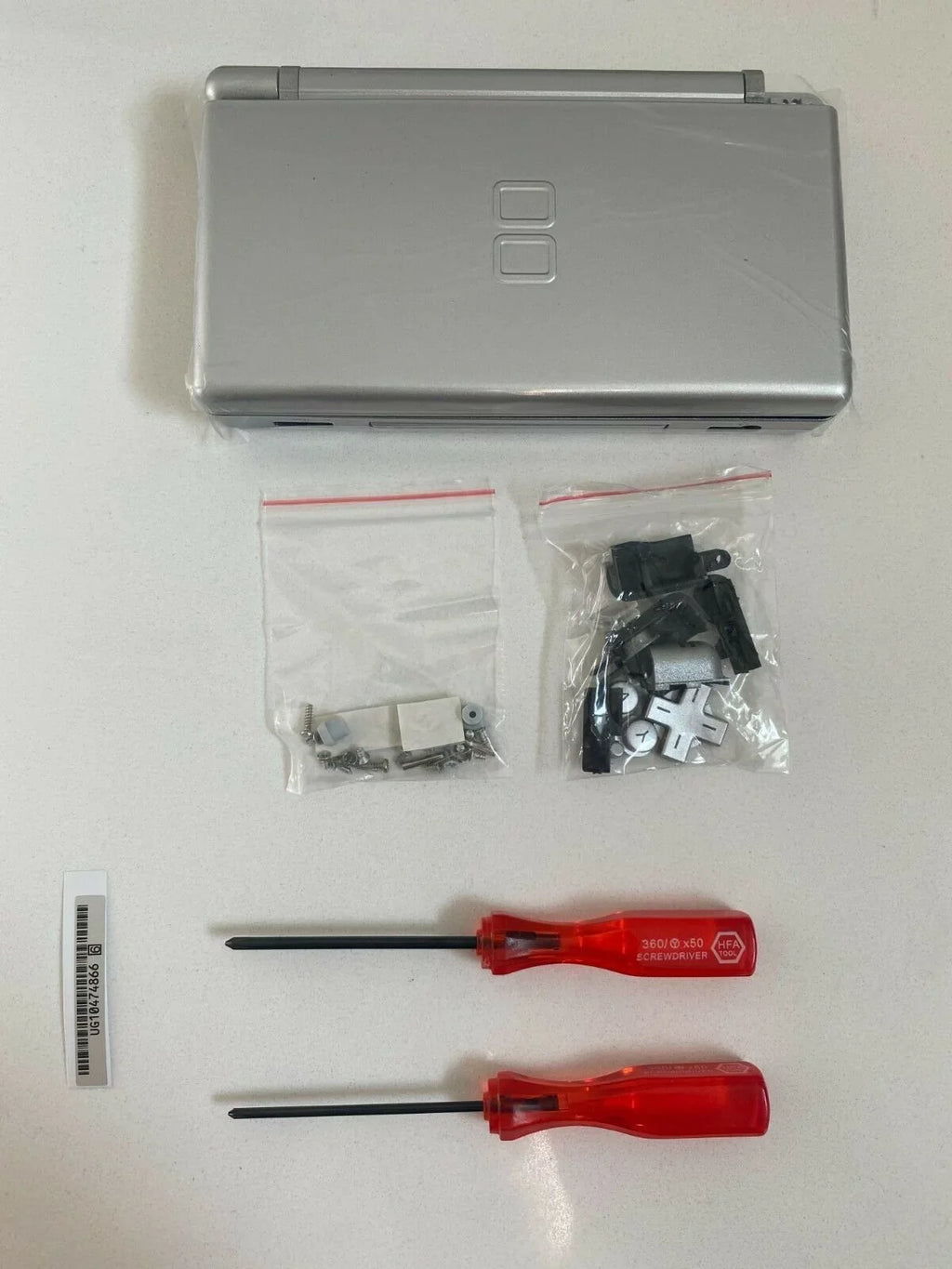 Replacement DS Shell Housing Glass Silver Lite Lens Nintendo for