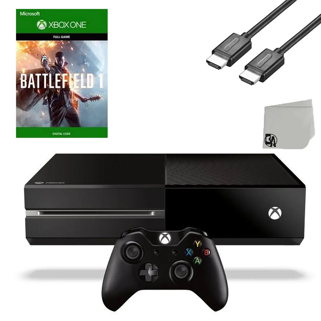 Bundle With (Refurbished: Gaming Original Like Pre-Owned 1 Xbox One Black Console Battlefield Cable New) Game 500GB AXTION BOLT HDMI Microsoft