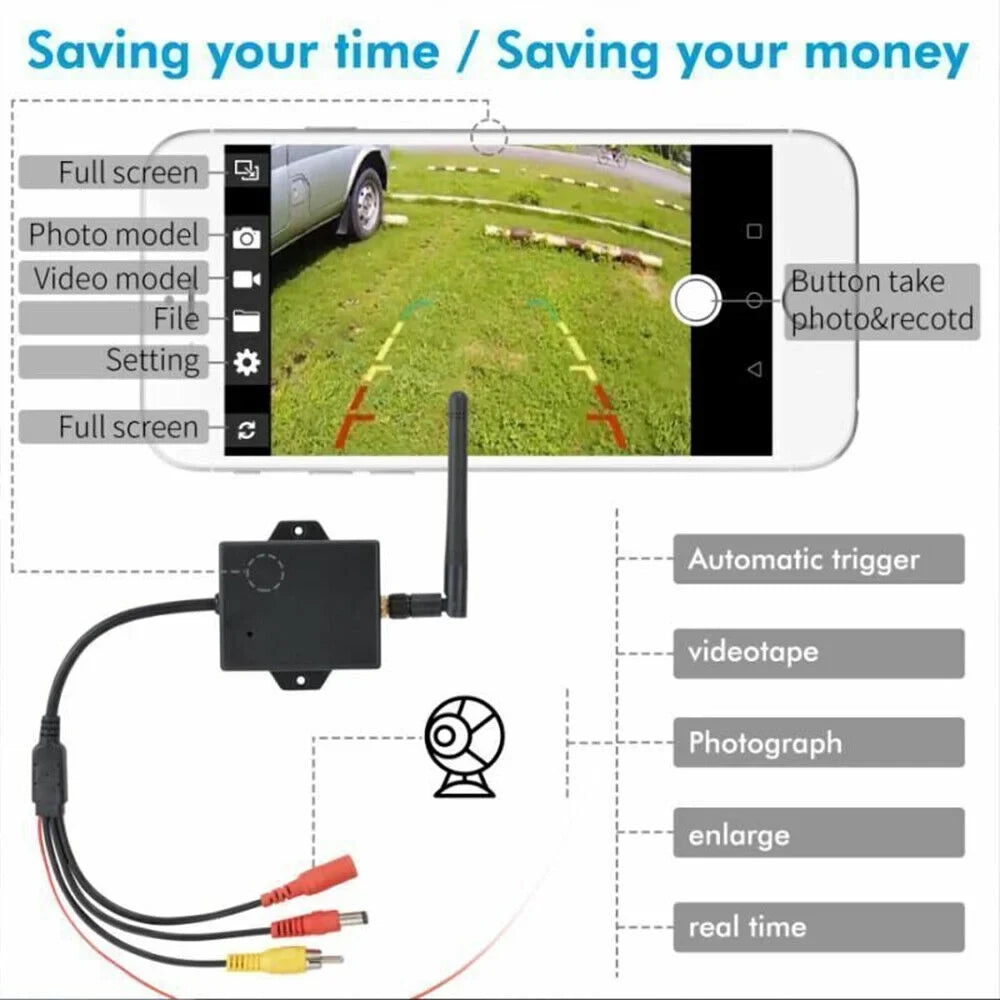 Ideal Easy Range Wifi Signal, Car Stable - Reversing AV View Transmitter for 50m Rear Camera to Camera Wireless Module -