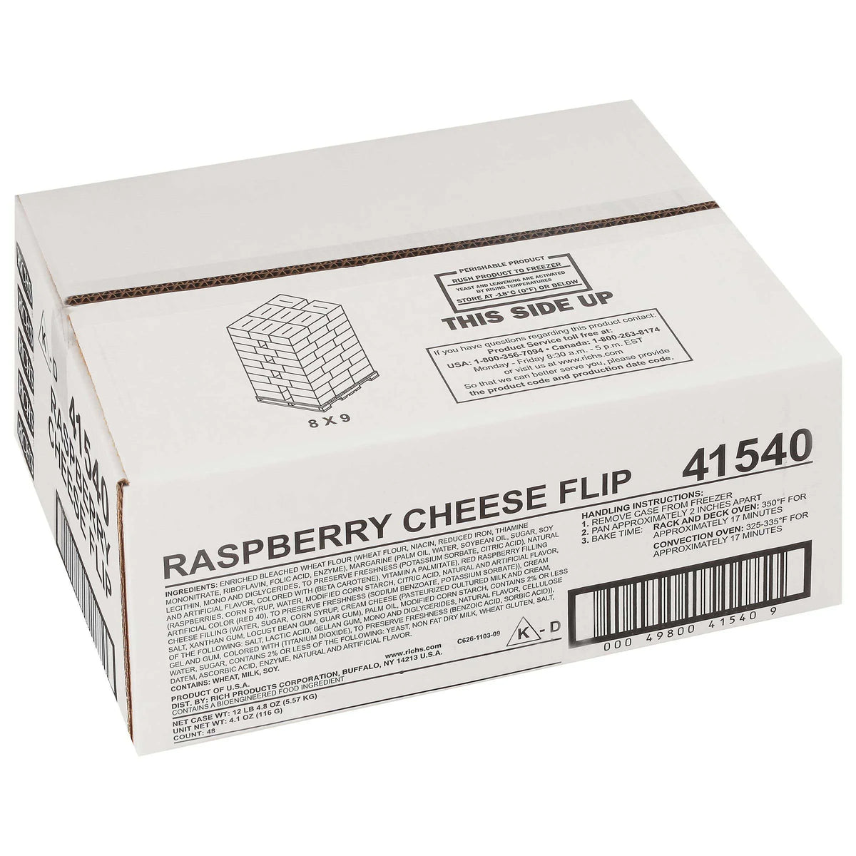 Products Dough OF (PACK Croissant Rich's 48) Cheese Preproofed Raspberry 4.1oz