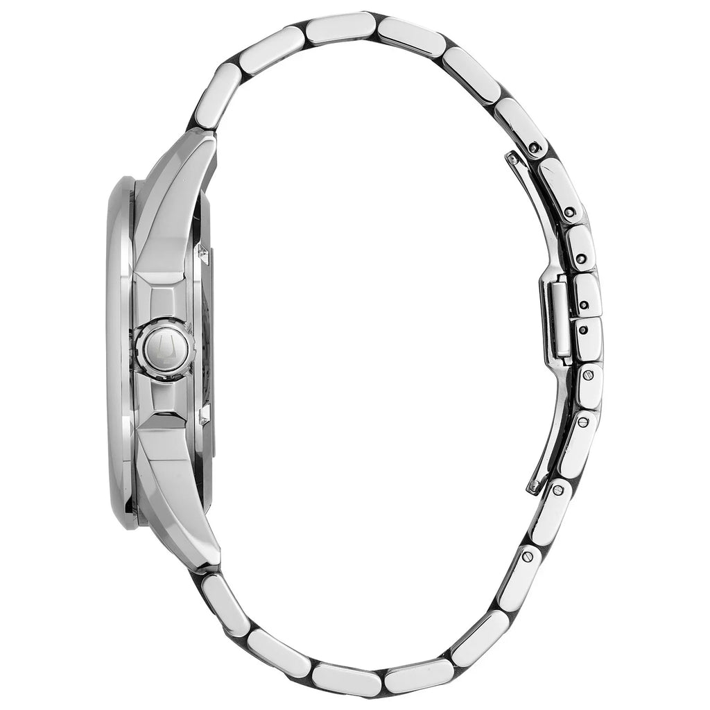 Dial Steel Watch Stainless Silver Men's Automatic Skeleton 96A187 Bulova Bracelet
