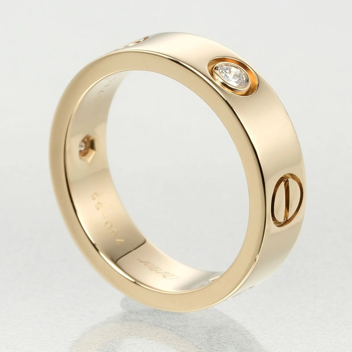 yellow gold, size Pre-Owned 8.67g, half ring, 15 Love approx. diamond, (Good) K18 I132124019 3P, Cartier
