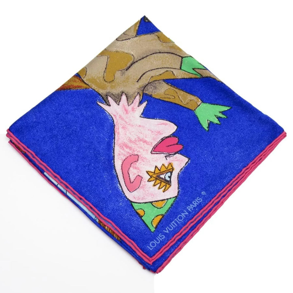 Vuitton Pre-Owned Estimated William (Good) Silk Blue Scarf Louis Wilson