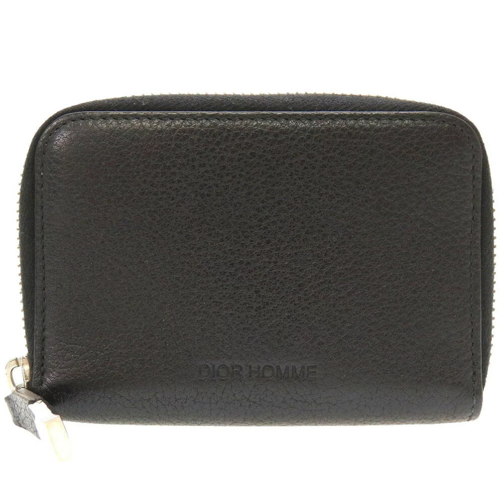 (Good) Leather Dior Pre-Owned Men's Homme Black Round Coin Case