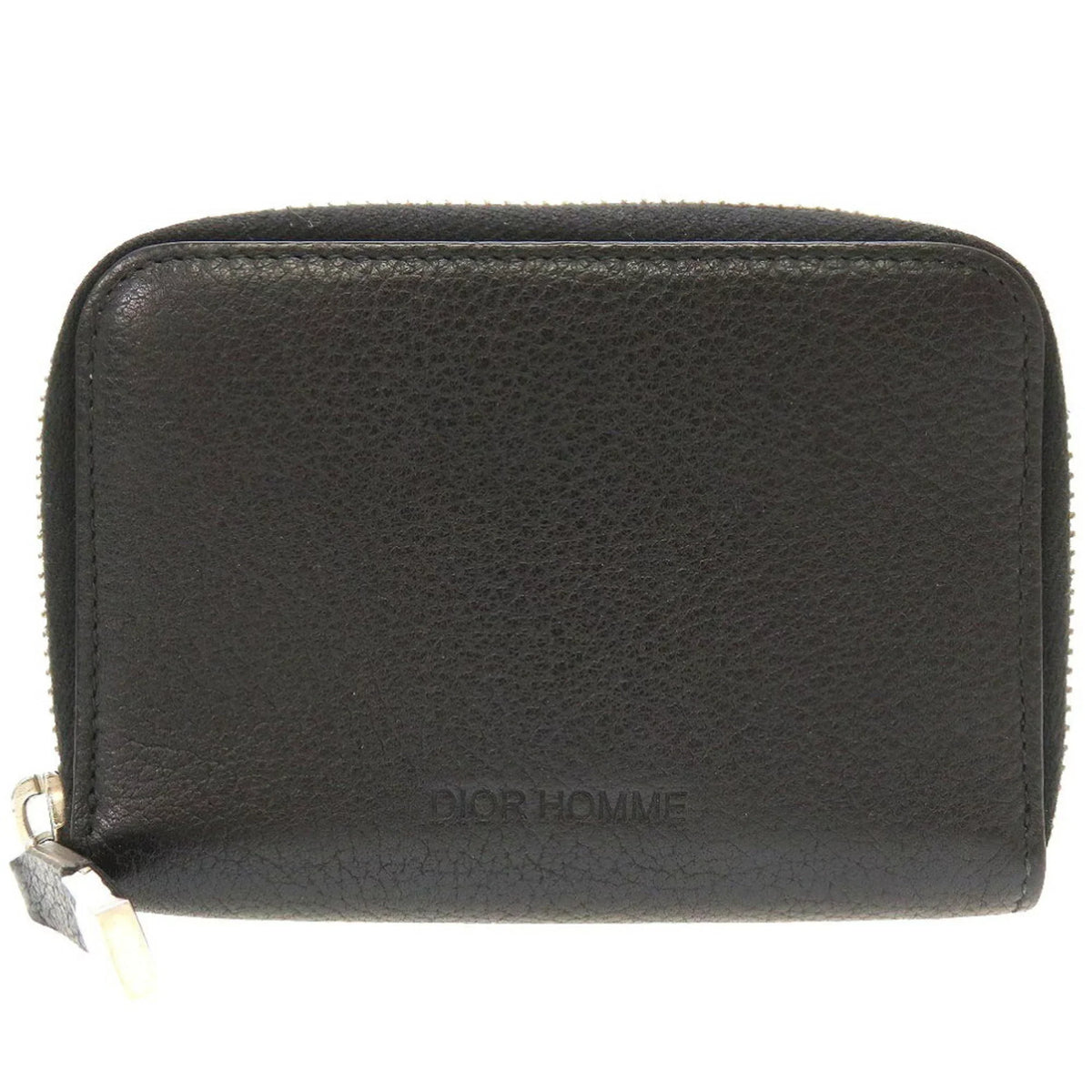 (Good) Leather Dior Pre-Owned Men's Homme Black Round Coin Case