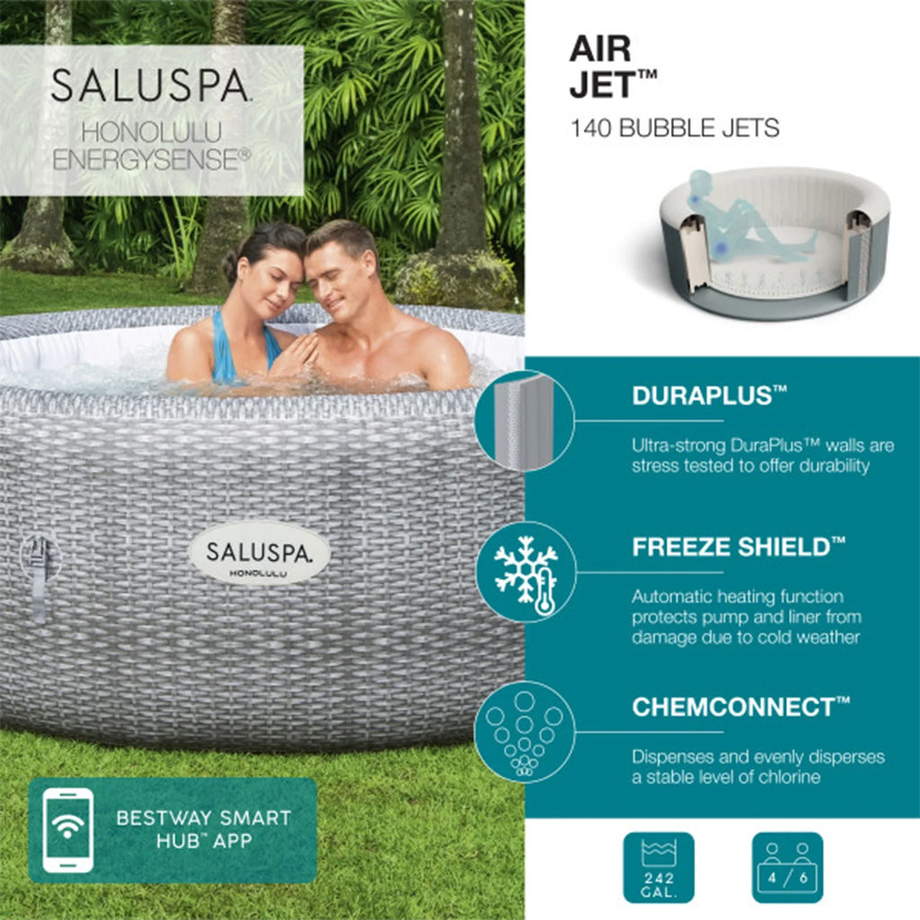 AirJet Tub Hot Seat 4-Pack with Honolulu Coleman SaluSpa Bestway Spa