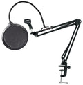 Podcast Microphone Rockville Boom DMS30 Mic Arm Filter Stand+Clamp+Pop Studio