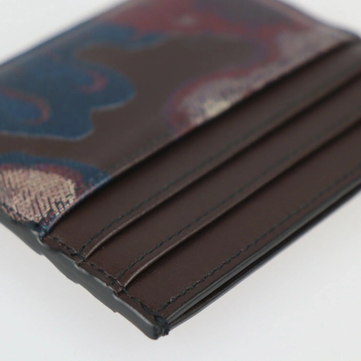 Marron Card Holder Multicolor Brown Pre-Owned New) 2ESCH135UCN Leather Series Christian (Like Case Dior Pattern Dior Business Calf Camouflage