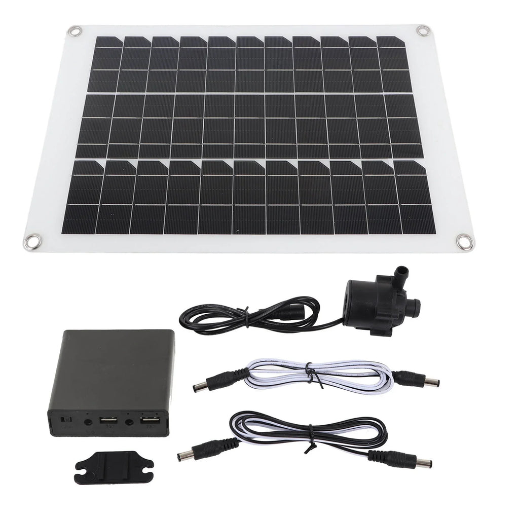 Bird Noise Submersible Fish Kit Garden Pump Pond Solar Buumin Powered 20W Fountain Panel Low for 12V Bath Hydroponic Water