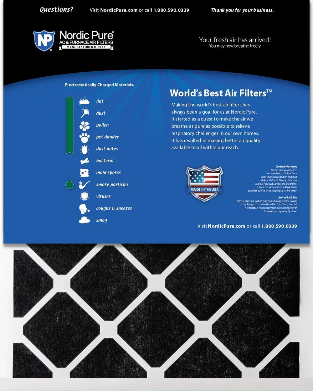 (11_3/4x11_3/4) Eco-Friendly Carbon Plus 12x12x1 Air Filters Green Pure 12 Pack