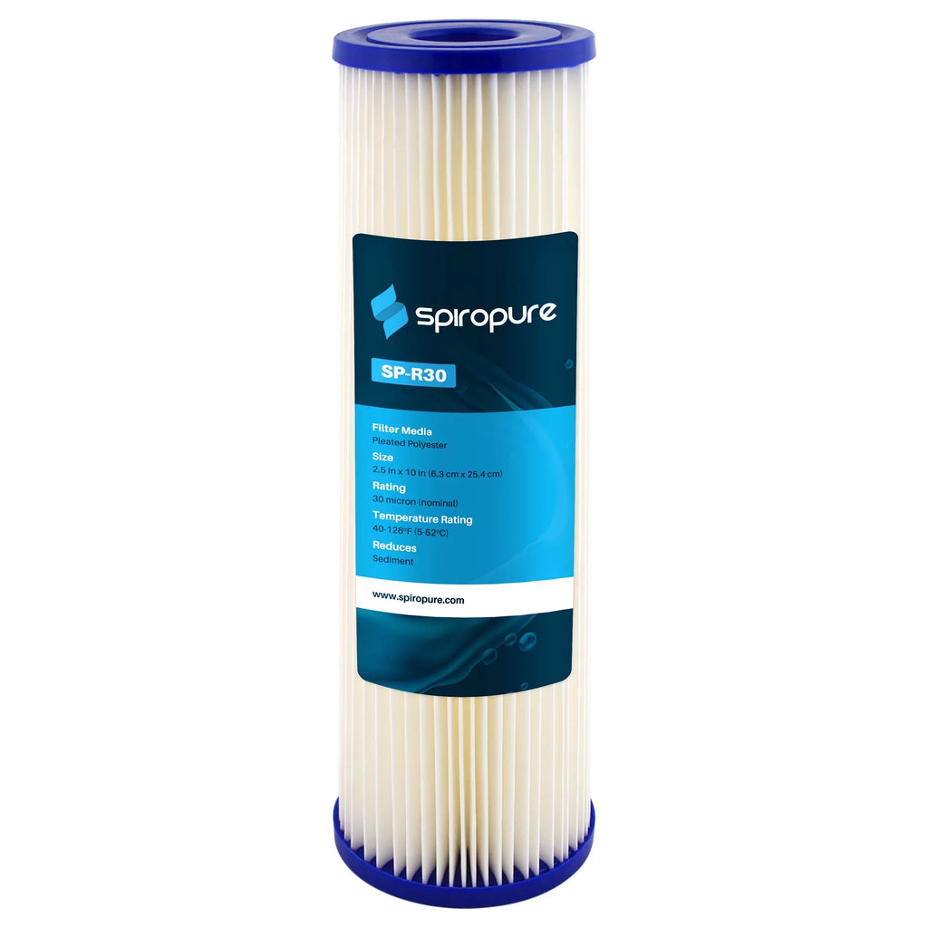 Micron (24 SpiroPure 30 10 Filter 2.5" Polyester Cartridge, Pack) Pleated x