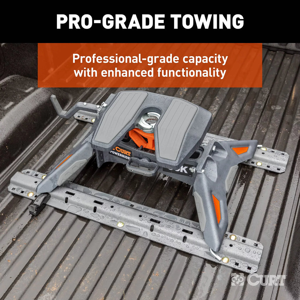 5th PowerRide GTW Hitch 30K Rails, Wheel CURT 30K Base with 16321